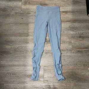 Lululemon ruched long legging chambray blue scrunch ankle size 4